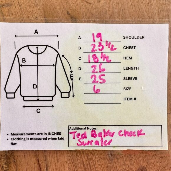 Ted Baker Blue Geometric Checks Wool Blend Crewneck Sweater - Picture 9 of 9